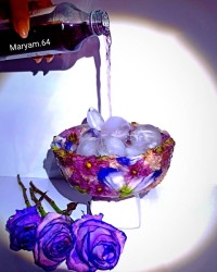 کاسه یخی با گل طبیعی