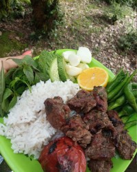 کباب ترش و پلو کته