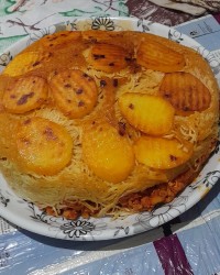 ماکارونی همراه با تهدیگ