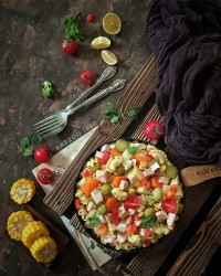 سالاد ماکارونی با ژامبون