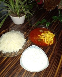 چلو قیمه.