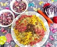 عدس پلو با مرغ و هویج