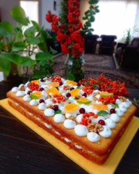 کیک شیفون نارگیلی مناسب خامه کشی