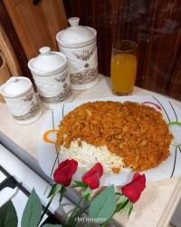 کشمش پلو با سویا