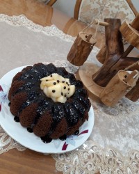 کیک موکا با رویه گاناش