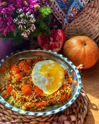 کدو حلوایی پلو