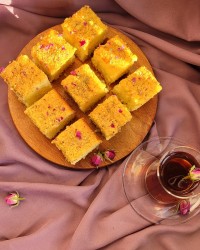 کیک زعفران و گلاب (تقدیمی)