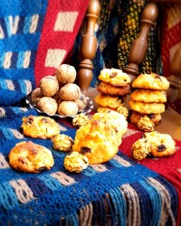 کوکی سیب و گردو و کشمش