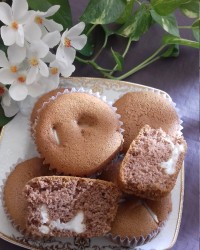 کاپ کیک شکلاتی مغزدار