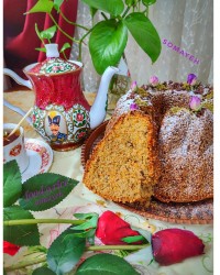 کیک هویج گردوی کافی شاپی