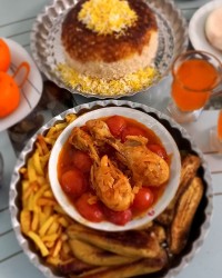 خوراک مرغ وبادمجان