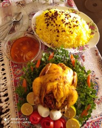 مرغ شکم پر کاراملی