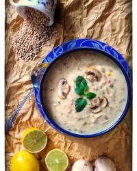 سوپ شیر و قارچ یا سوپ سفید