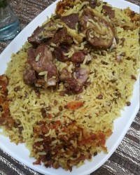 دمپخت عدس و گوشت