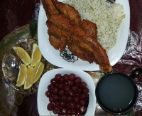 نهارجمعه ماهی وسبزی پلو