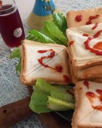 اسنک گوشت ومرغ وقارچ