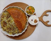 شوید پلو با لوبیا چشم بلبلی و گوشت