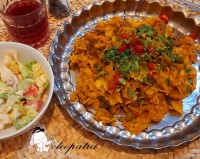 پاستای میگو با سبزیجات