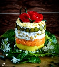 سالاد روسی لایه ای