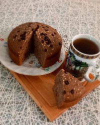 کاپ کیک شکلاتی بدون همزن ورق زدنی