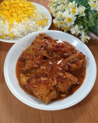 خورش آلو زرشک با مرغ