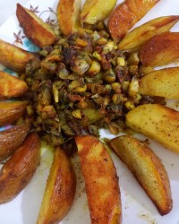 خوراک سبزیجات وسیب زمینی تنوری