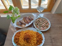 ماهی چنگو همراه پلو زعفرونی