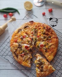 پیتزا مرغ و قارچ