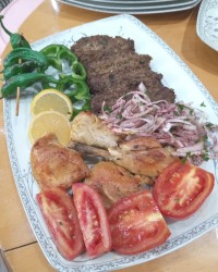 پلو و کباب تابه ای