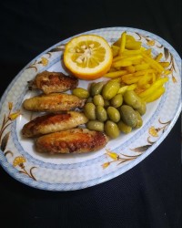 بال مرغ با سس سرکه