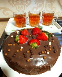 کیک شکلاتی با گاناش