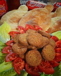 فلافل و نان صمون عربی