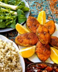 سبزی پلو با ماهی شیر