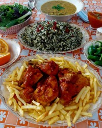 پلو توله با مرغ