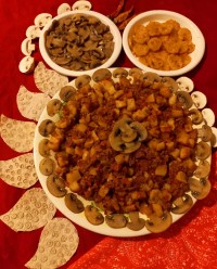 خوراک کدو با قارچ