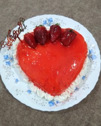 کیک خامه ای با ژله بریلو