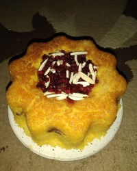 تهچین مرغ و بادمجان