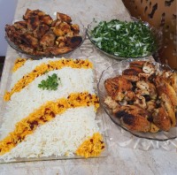 جوجه و بال کبابی با زرشک پلو