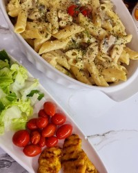 پاستا و مرغ گریل