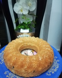 کیک کنجد و شکلاتی.