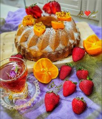 کیک پرتقال شکلاتی دستور در کپشن