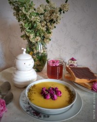 فرنی بستنی پسته و زعفران بدون ژلاتین