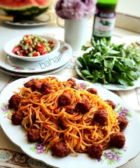 ماکارونی با گوشت قلقلی