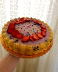 کیک کافی شاپی شکلات نارگیل