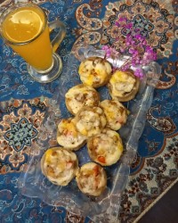 قارچ شکم پر پنیری ورق زدنی