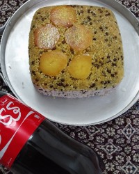 عدس پلو با ته دیگ سیب زمینی