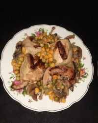 بلدرچین با سبزیجات