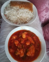 چلو خورشت مرغ مجلسی.