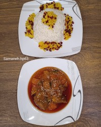 چلوگوشت زعفرانی