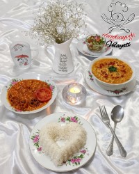 خورش قیمه و سوپ جو شقایق پز یه شام عالی